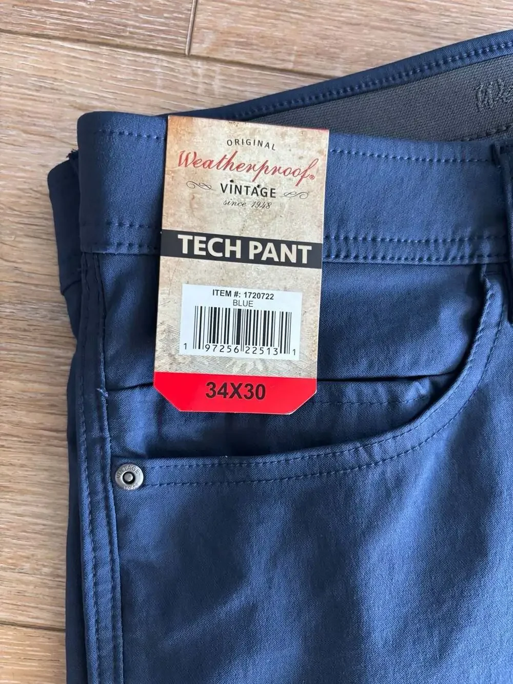 Weatherproof Vintage Men's Blue Tech Pant Size 34x30
